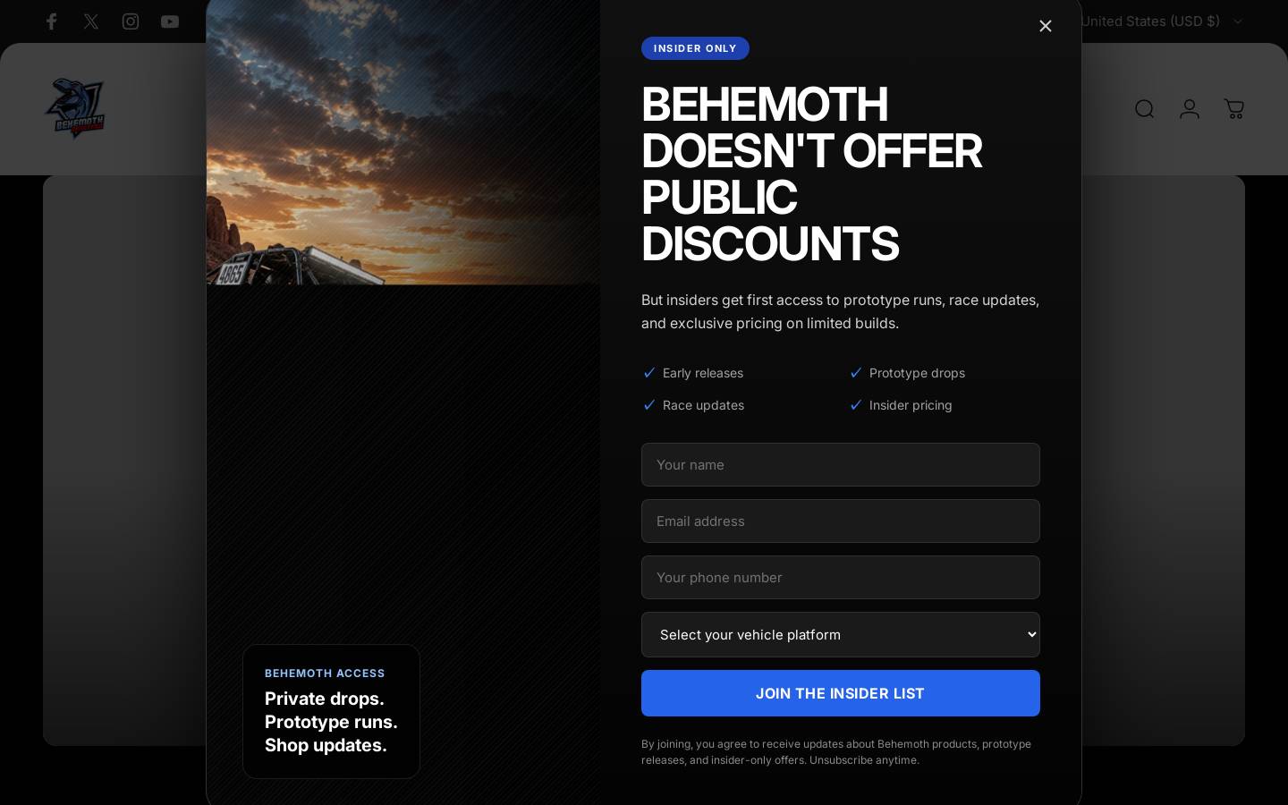 behemothdrivetrain.com homepage screenshot