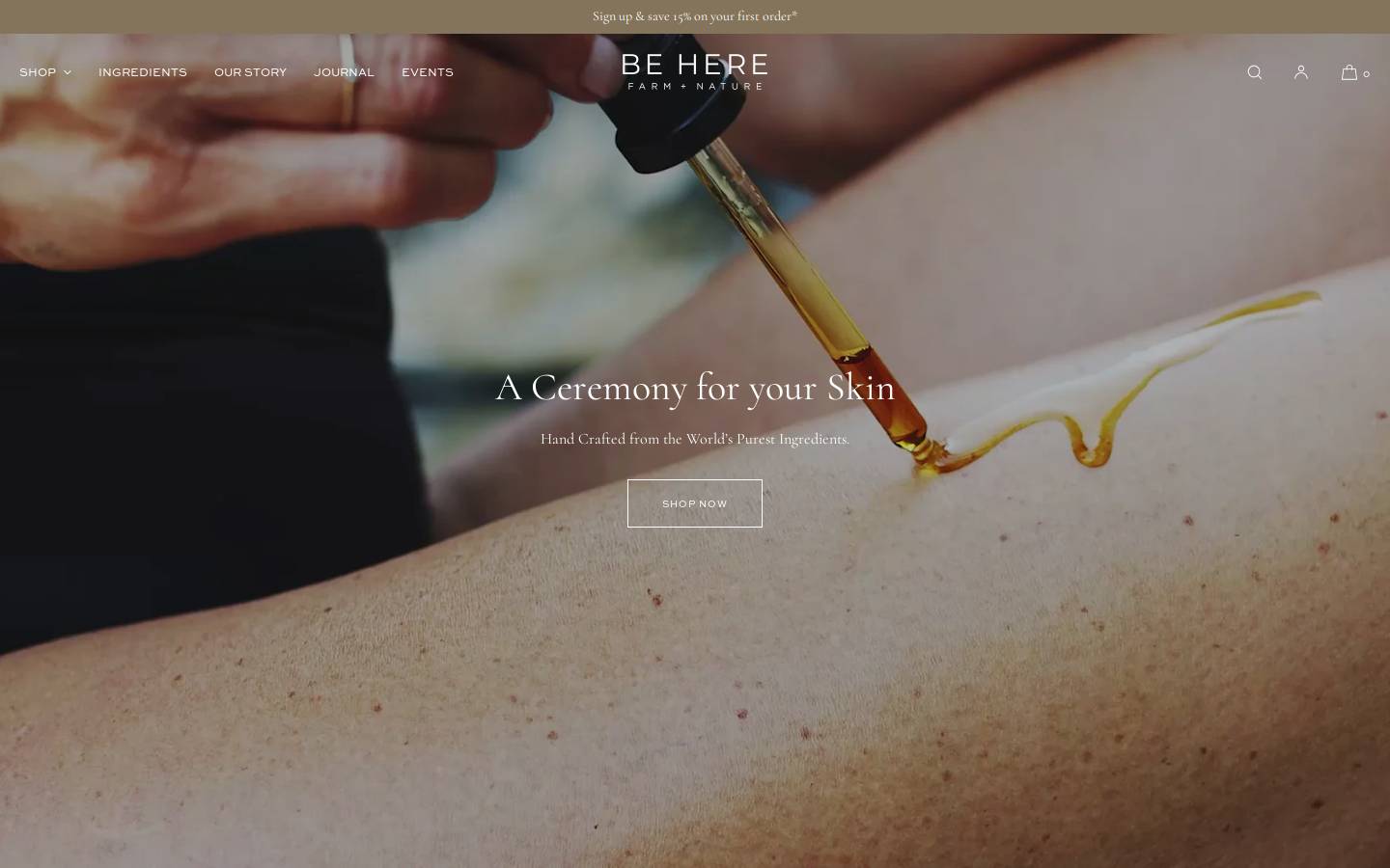 beherefarm.com homepage screenshot