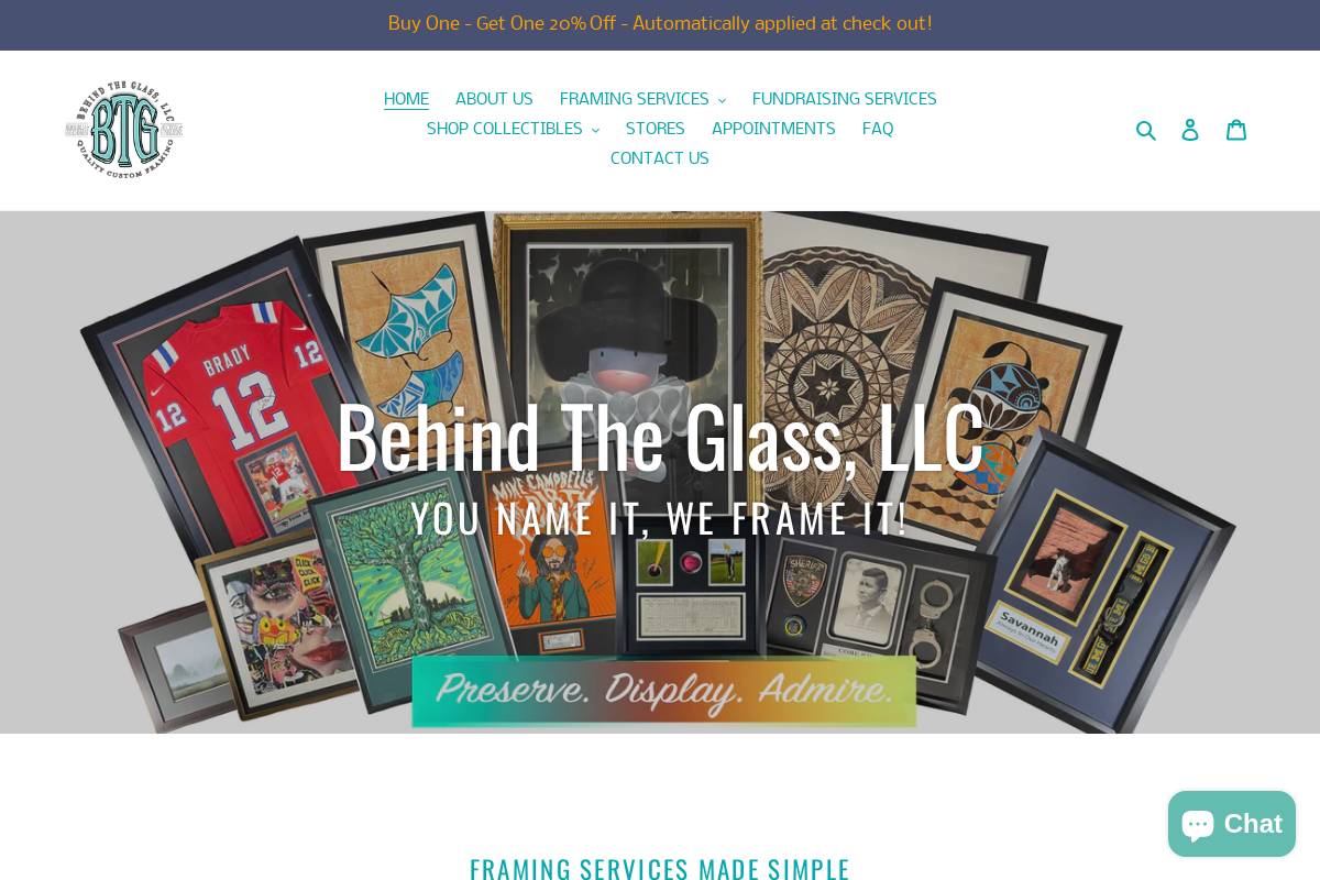 behindtheglassllc.com homepage screenshot