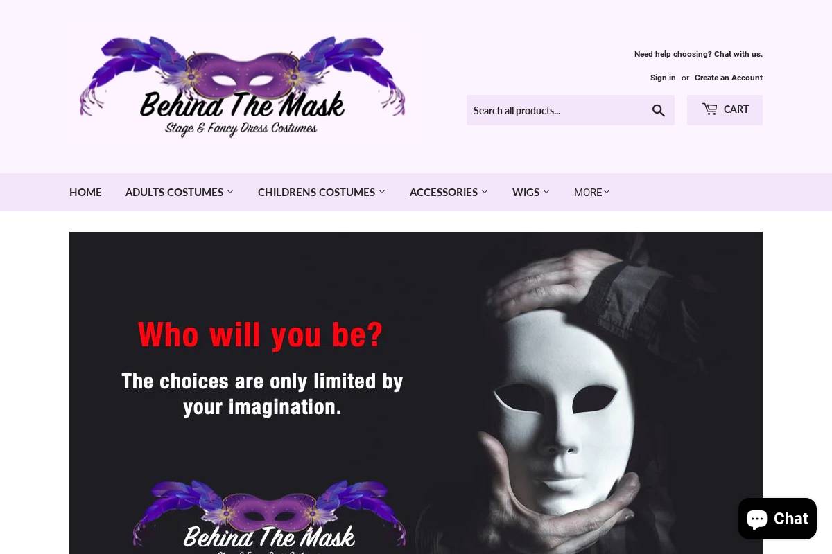 behindthemask.com.au homepage screenshot