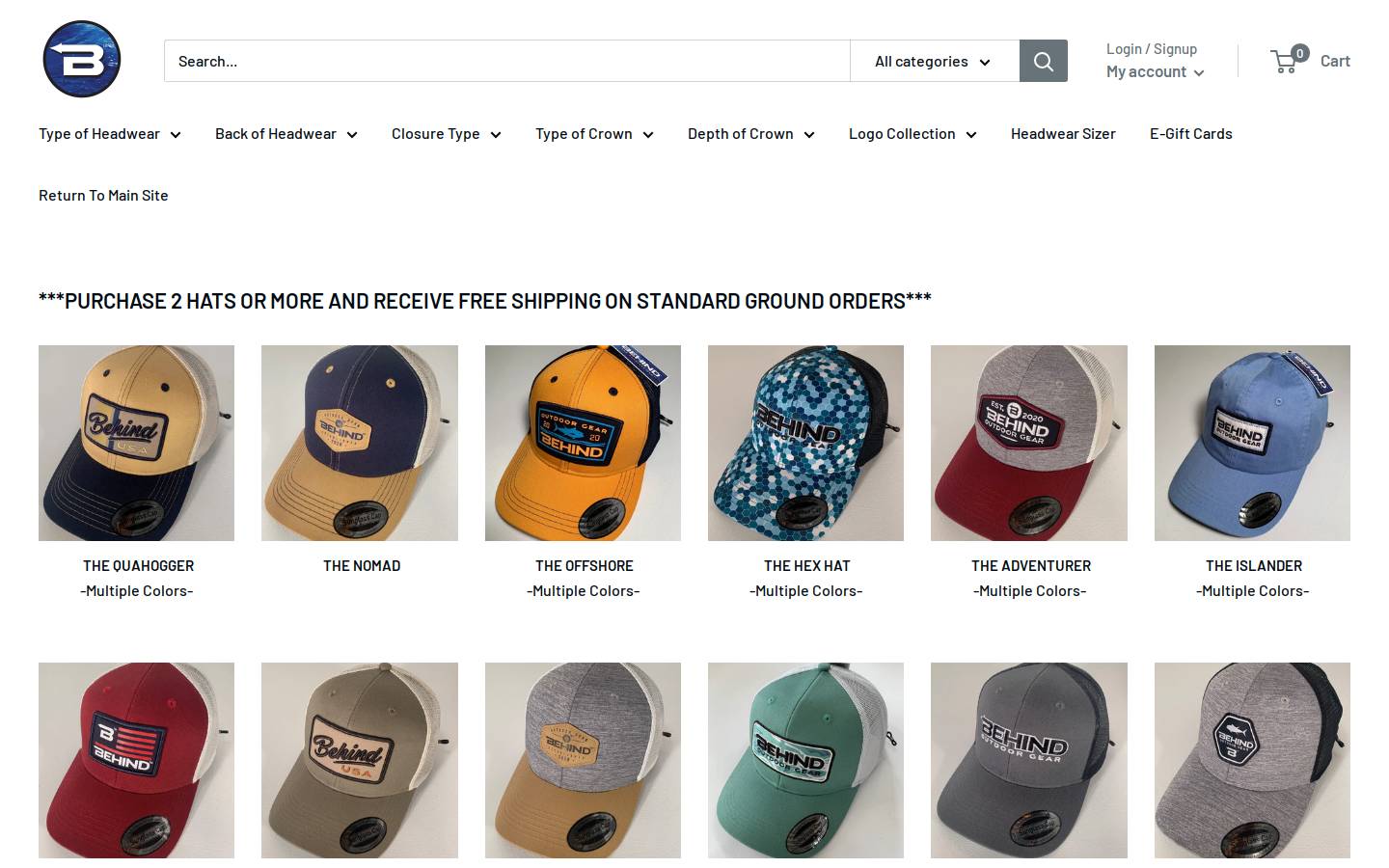 behindusastore.com homepage screenshot