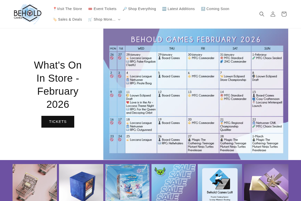 Behold Games homepage screenshot