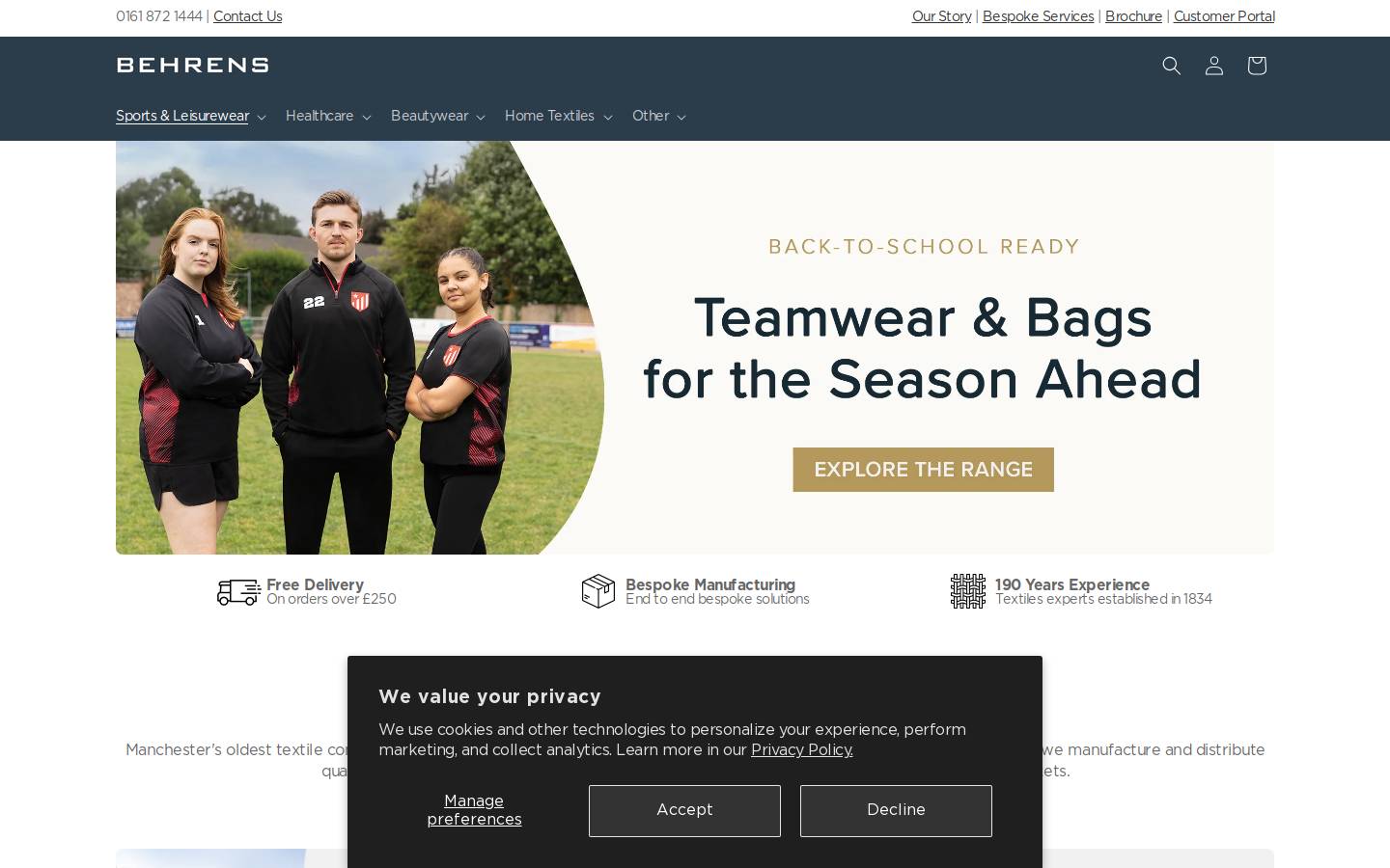 behrens.co.uk homepage screenshot