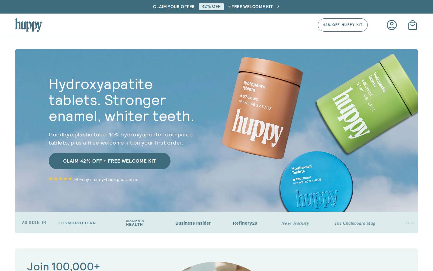 Behuppy homepage screenshot