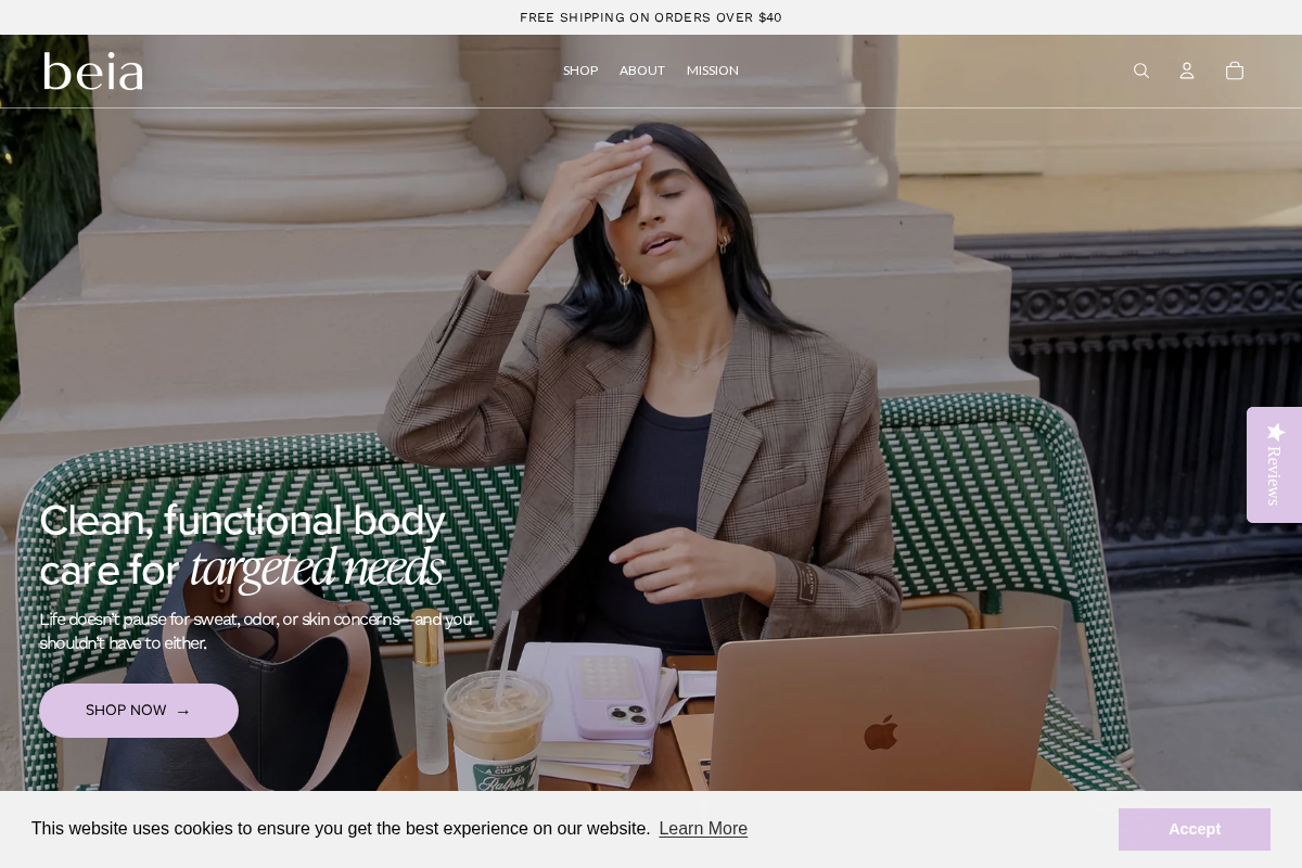 beiabeauty.com homepage screenshot