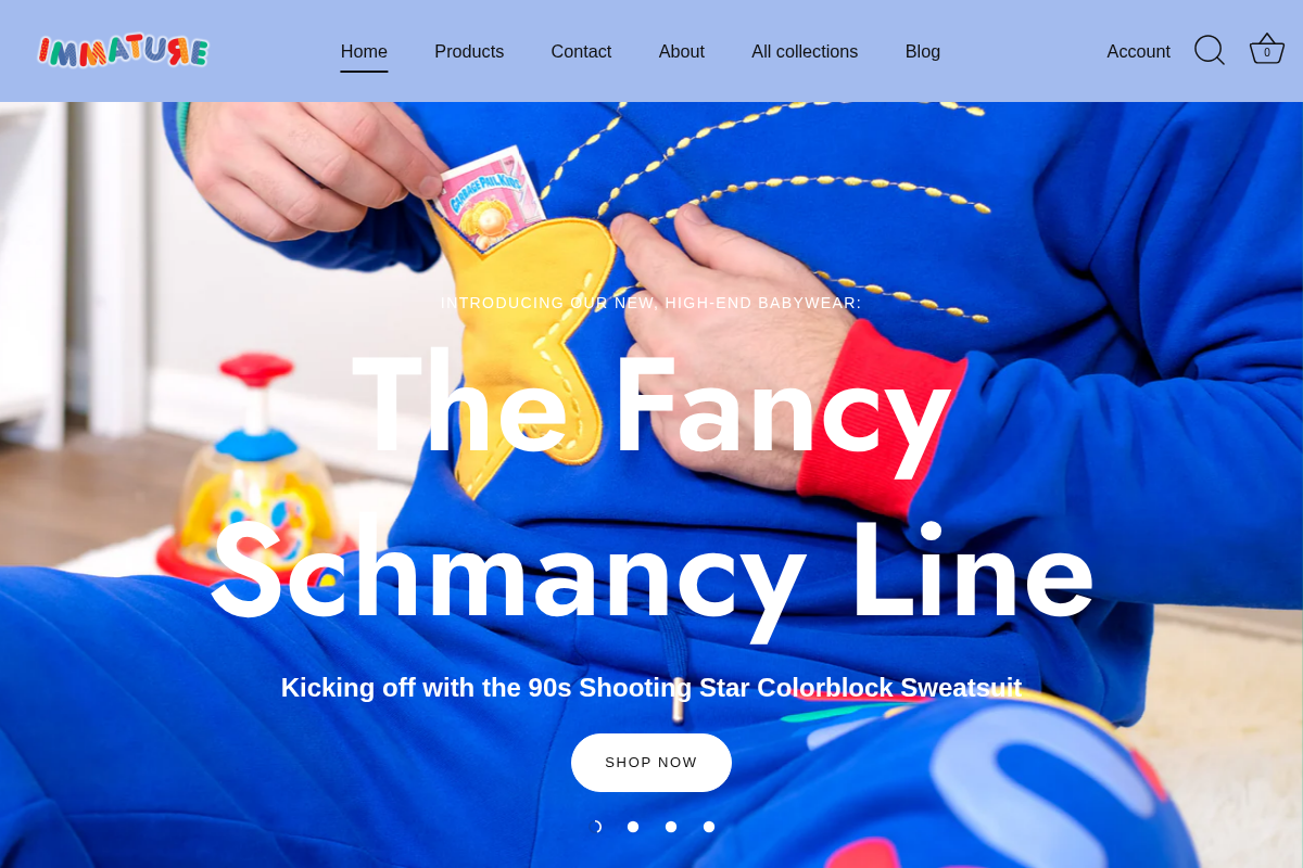 Immature homepage screenshot