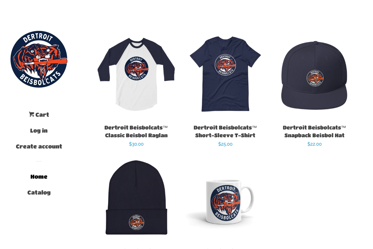 Dertroit Beisbolcats homepage screenshot