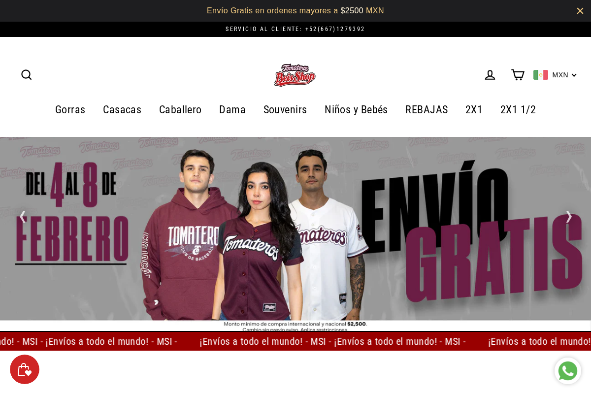 BeisShop Tomateros homepage screenshot
