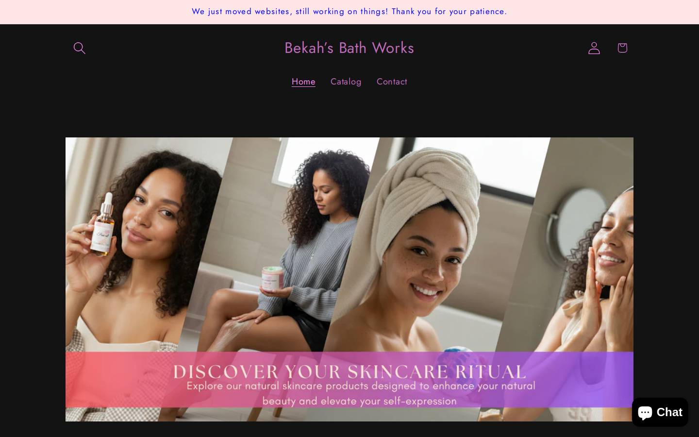 bekahsbathworks.com homepage screenshot