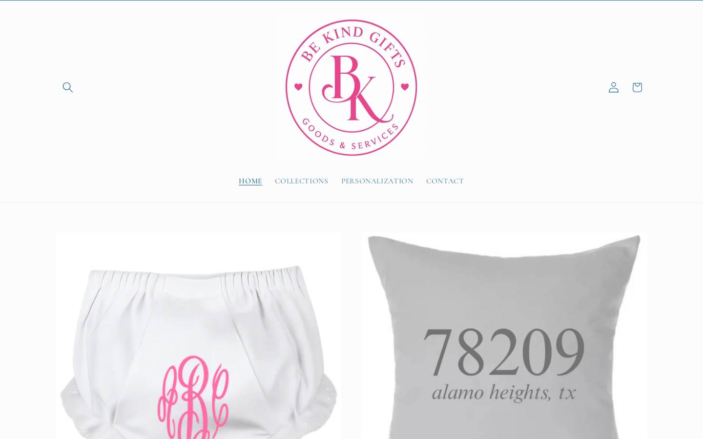 bekindgifts.com homepage screenshot
