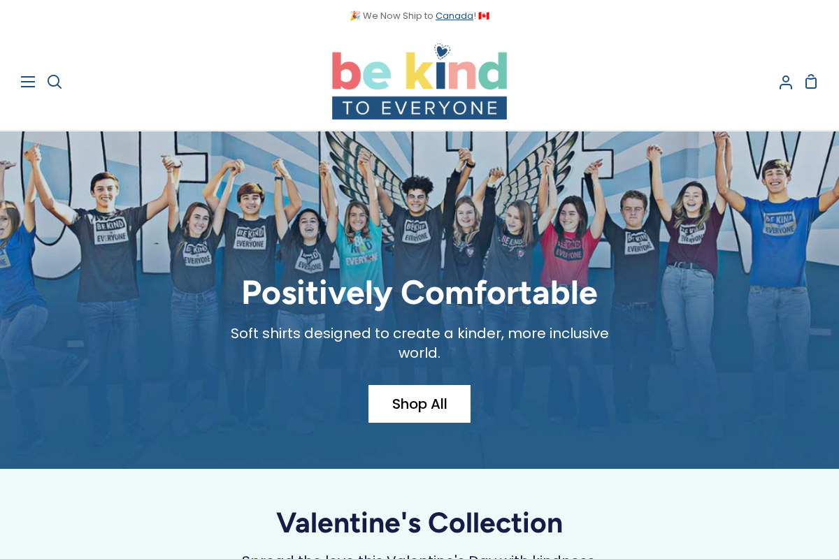 Be Kind to Everyone homepage screenshot