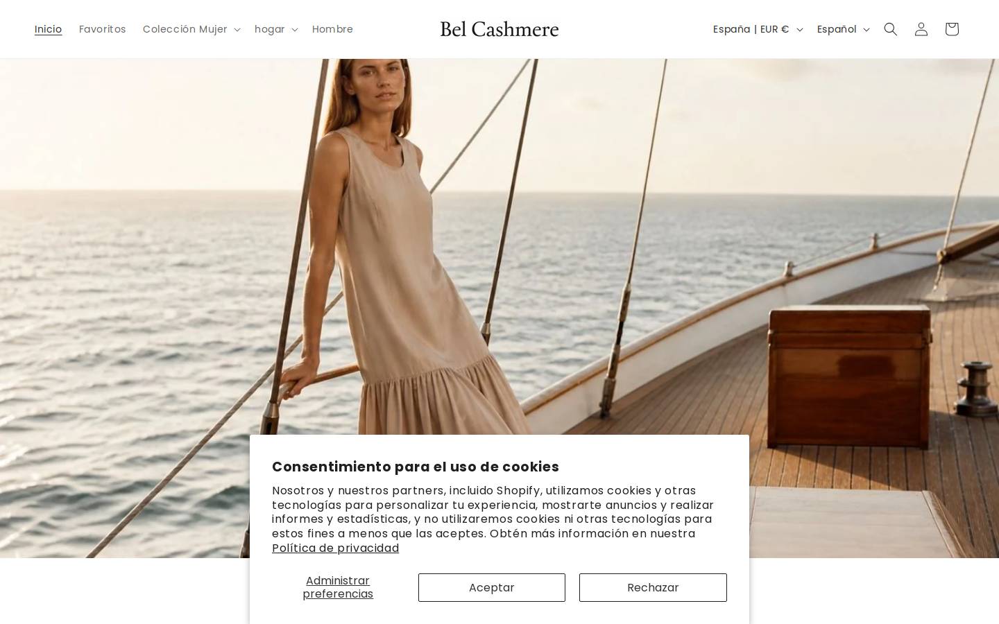 bel-cashmere.com homepage screenshot