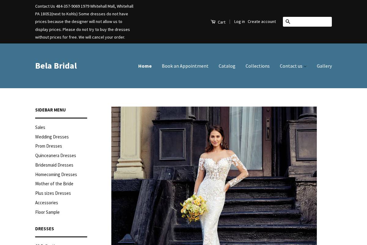 belabridal.com homepage screenshot