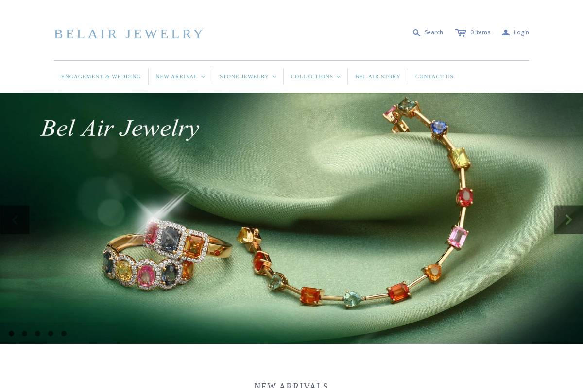 belairjewelry.com homepage screenshot