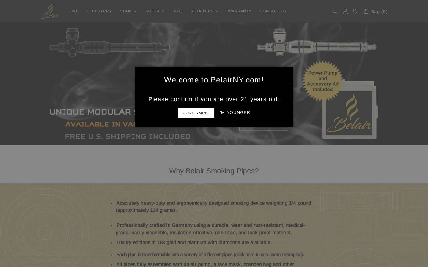 Belair NY homepage screenshot
