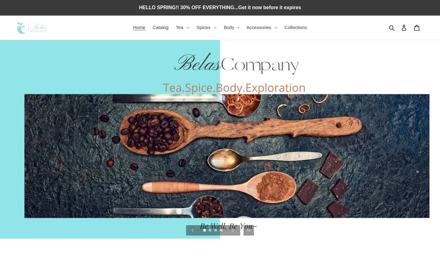 belascompany.com homepage screenshot