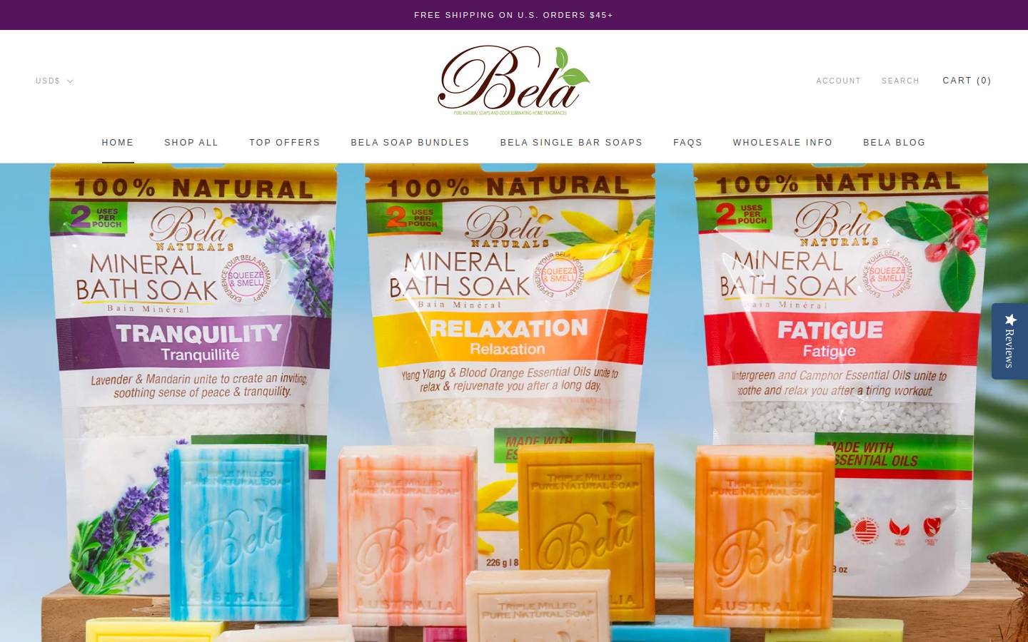 belasoap.com homepage screenshot