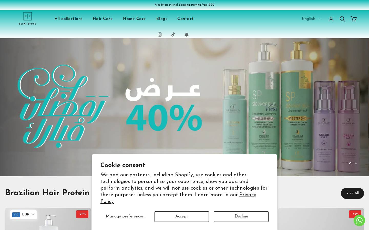 belasstore.com homepage screenshot