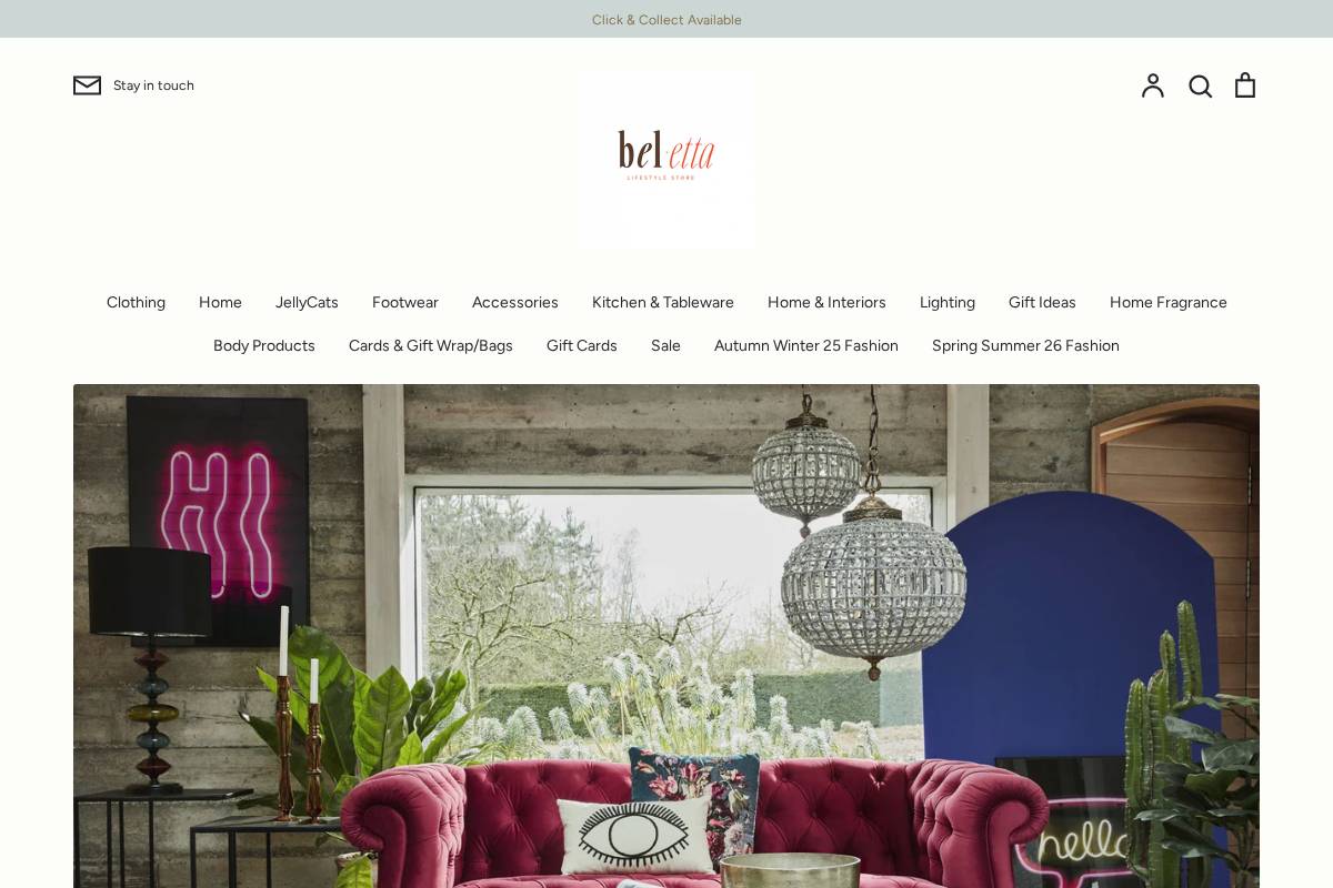 beletta.com homepage screenshot