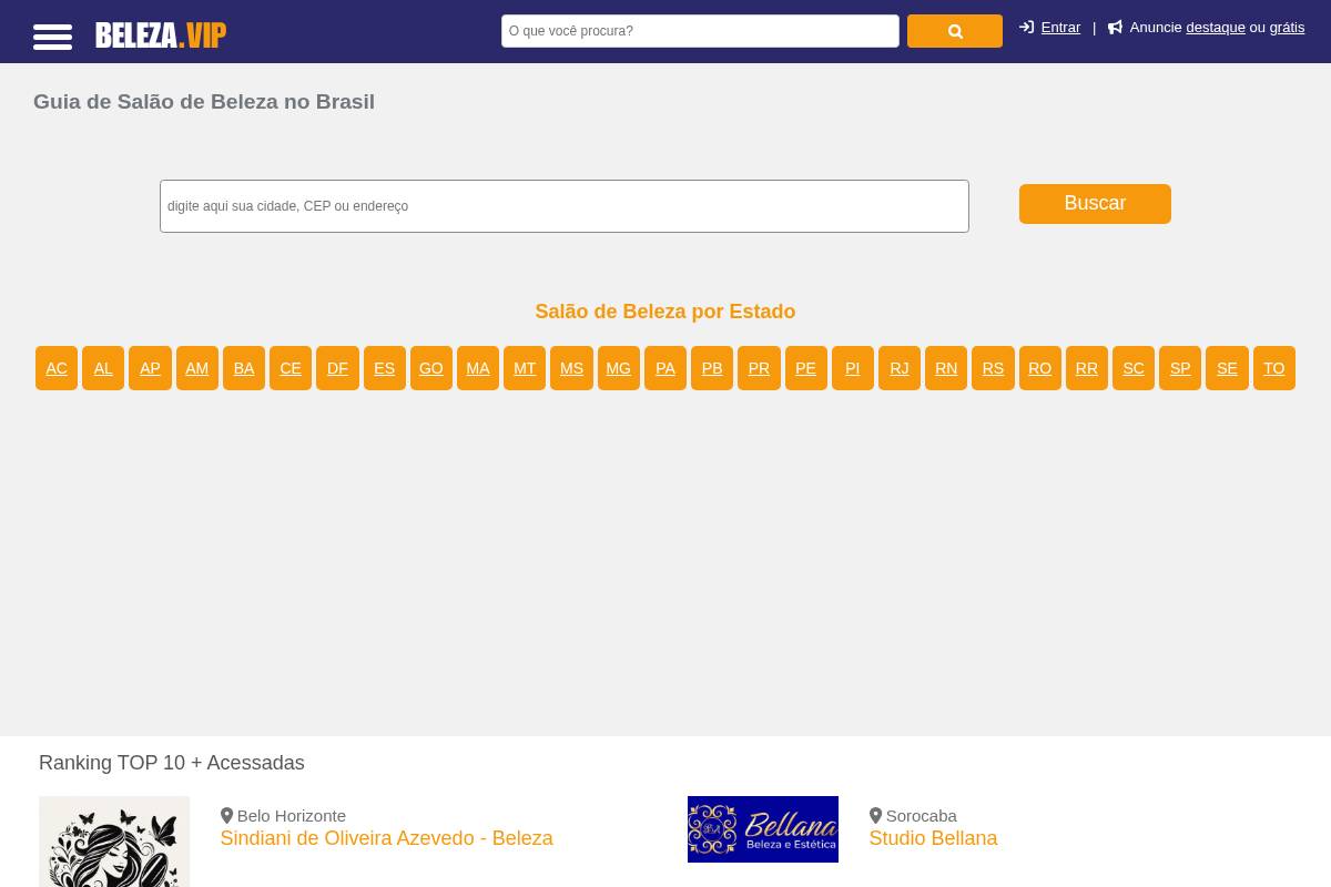 beleza.vip homepage screenshot