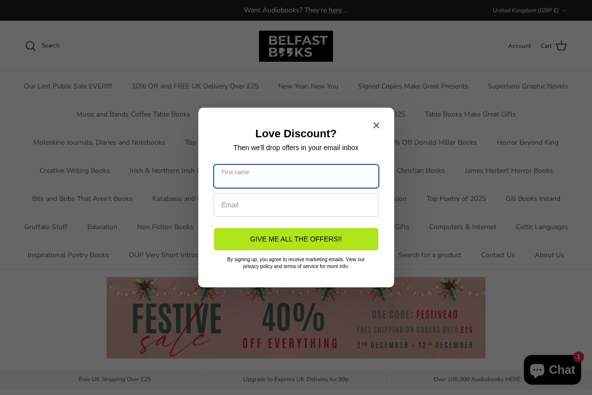 Belfastbooks homepage screenshot