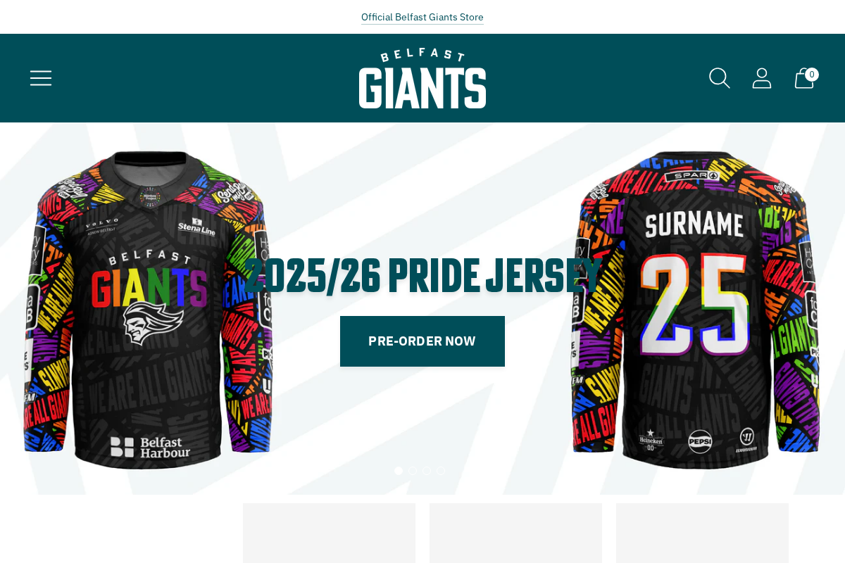 Belfast Giants Store by National Merchandise homepage screenshot
