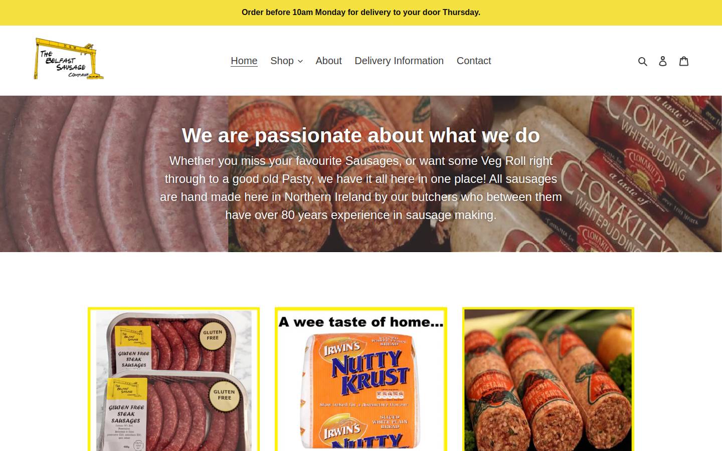 belfastsausagecompany.com homepage screenshot