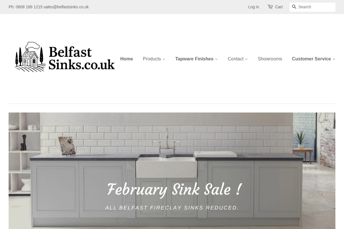 Belfastsinks homepage screenshot