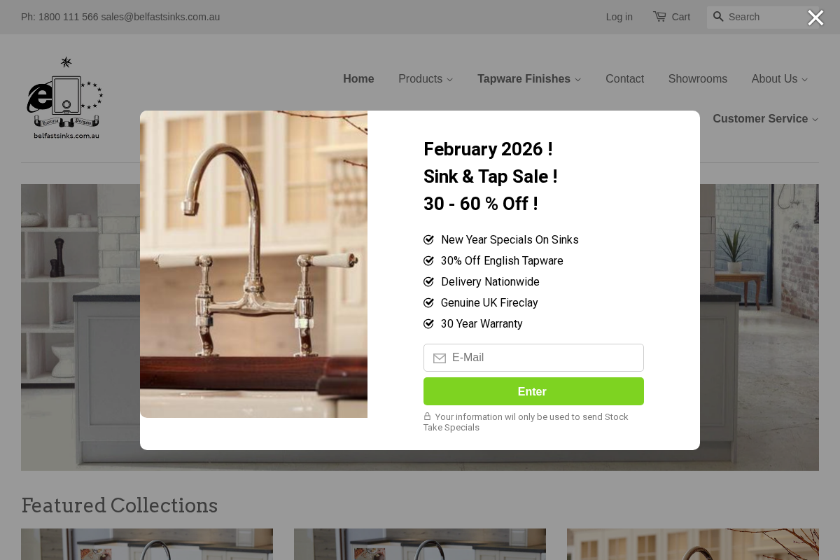 Belfastsinks homepage screenshot