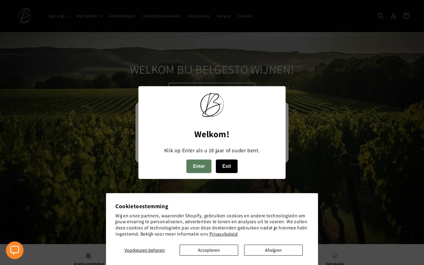 belgesto-wijnen.nl homepage screenshot