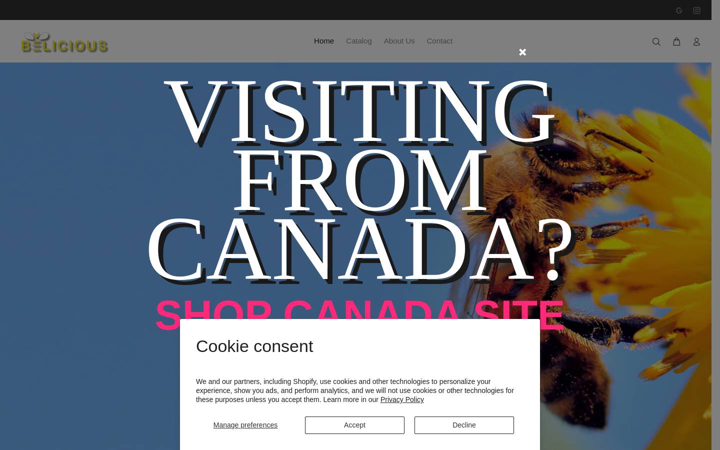 beliciousbeverages.com homepage screenshot