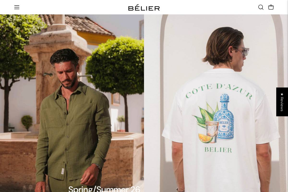 Belier homepage screenshot