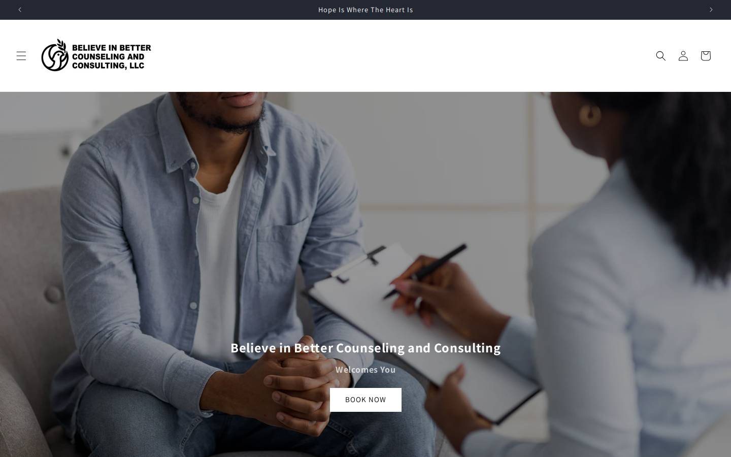 believeinbettercounselingllc.com homepage screenshot