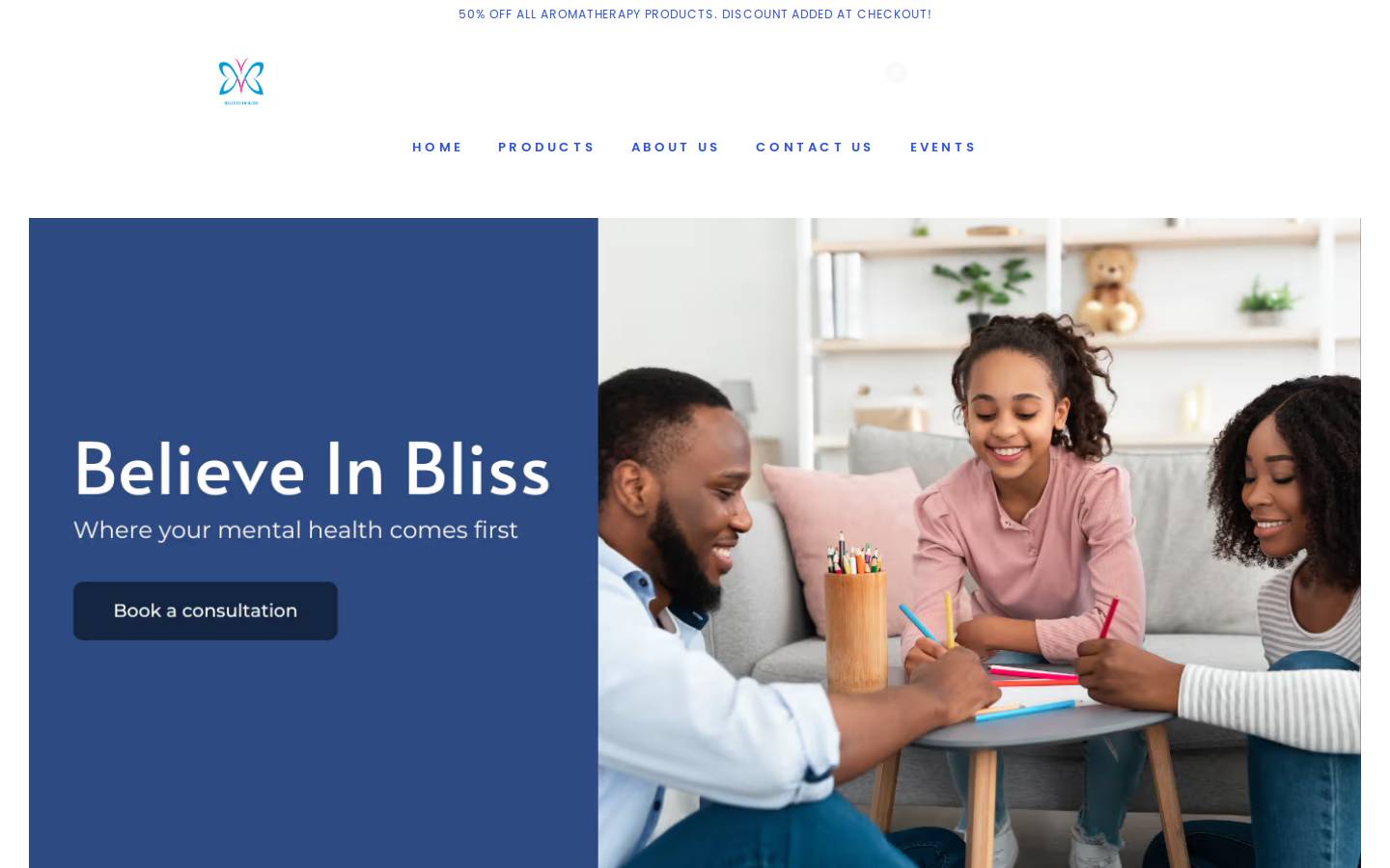 believeinbliss.org homepage screenshot