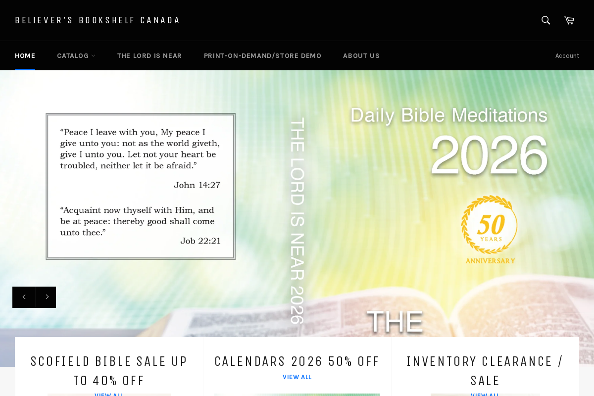 believersbookshelf.ca homepage screenshot