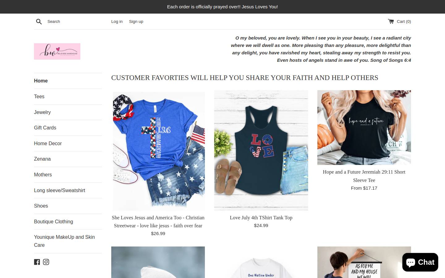 believerswarehouse.com homepage screenshot
