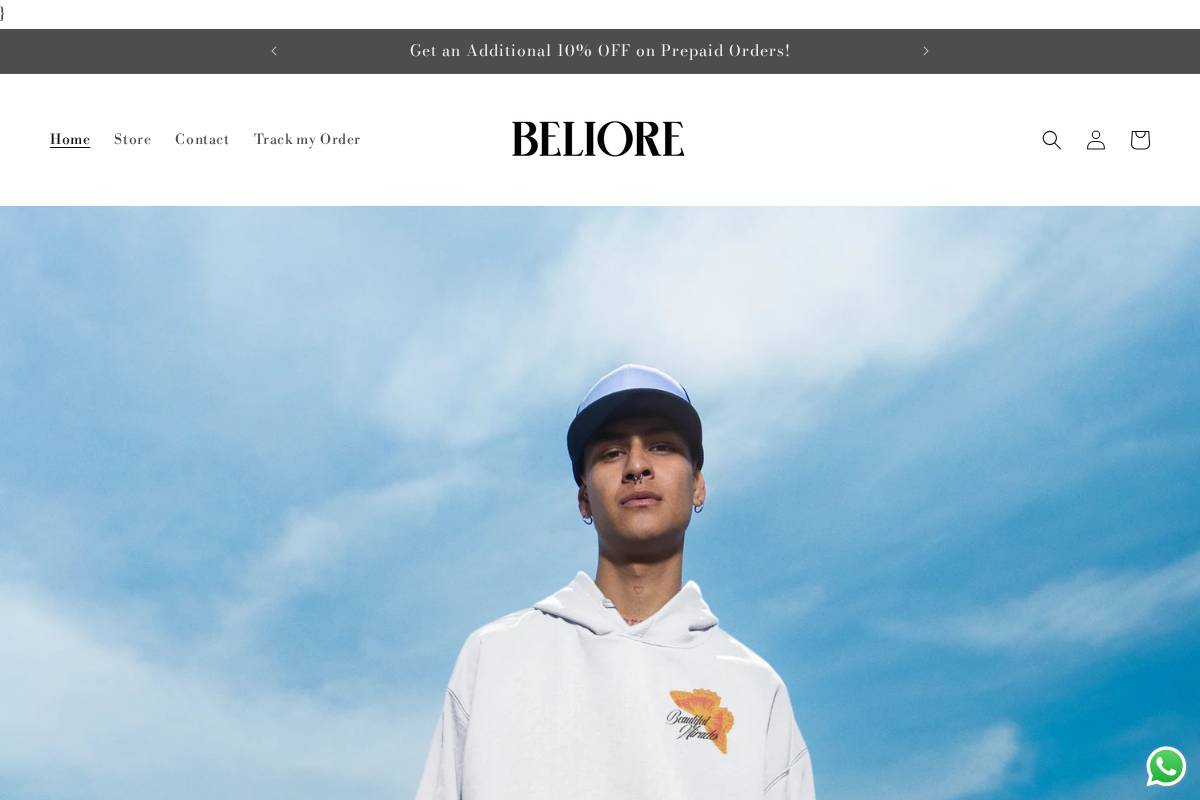 beliore.com homepage screenshot
