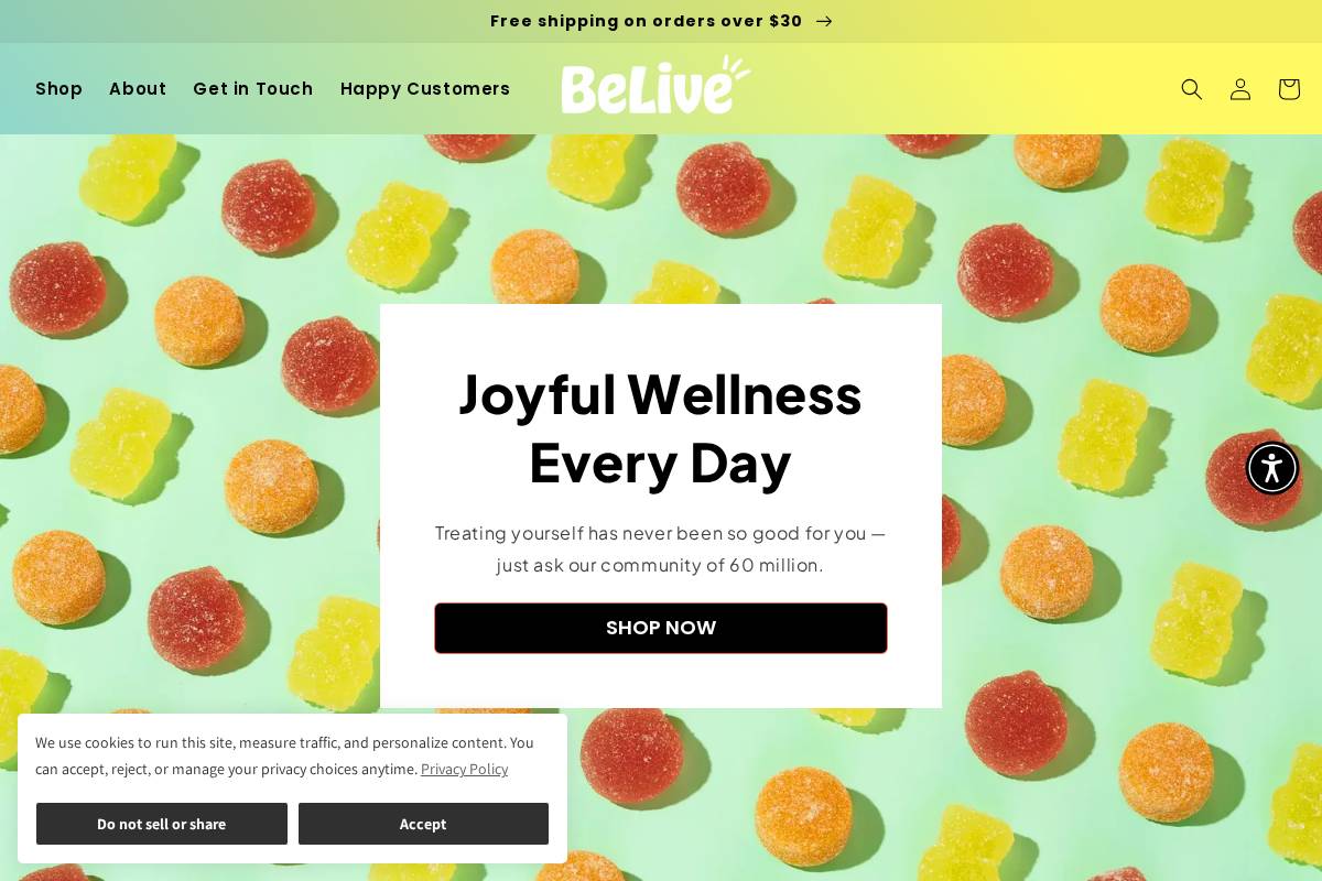 belivestore.com homepage screenshot