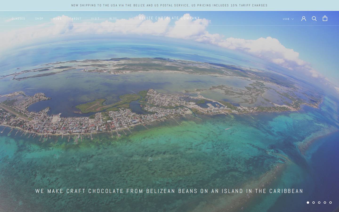 belizechocolatecompany.com homepage screenshot