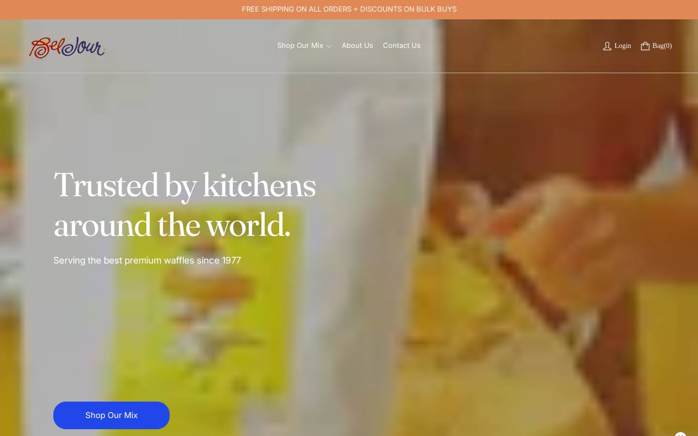 beljourwaffle.com homepage screenshot