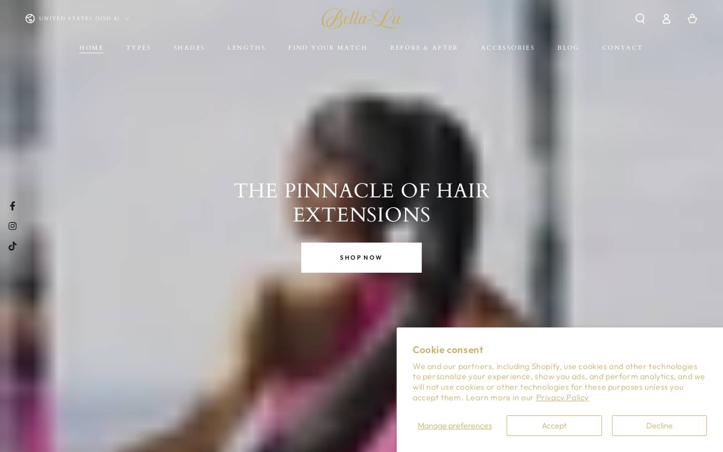 Bella Lu homepage screenshot