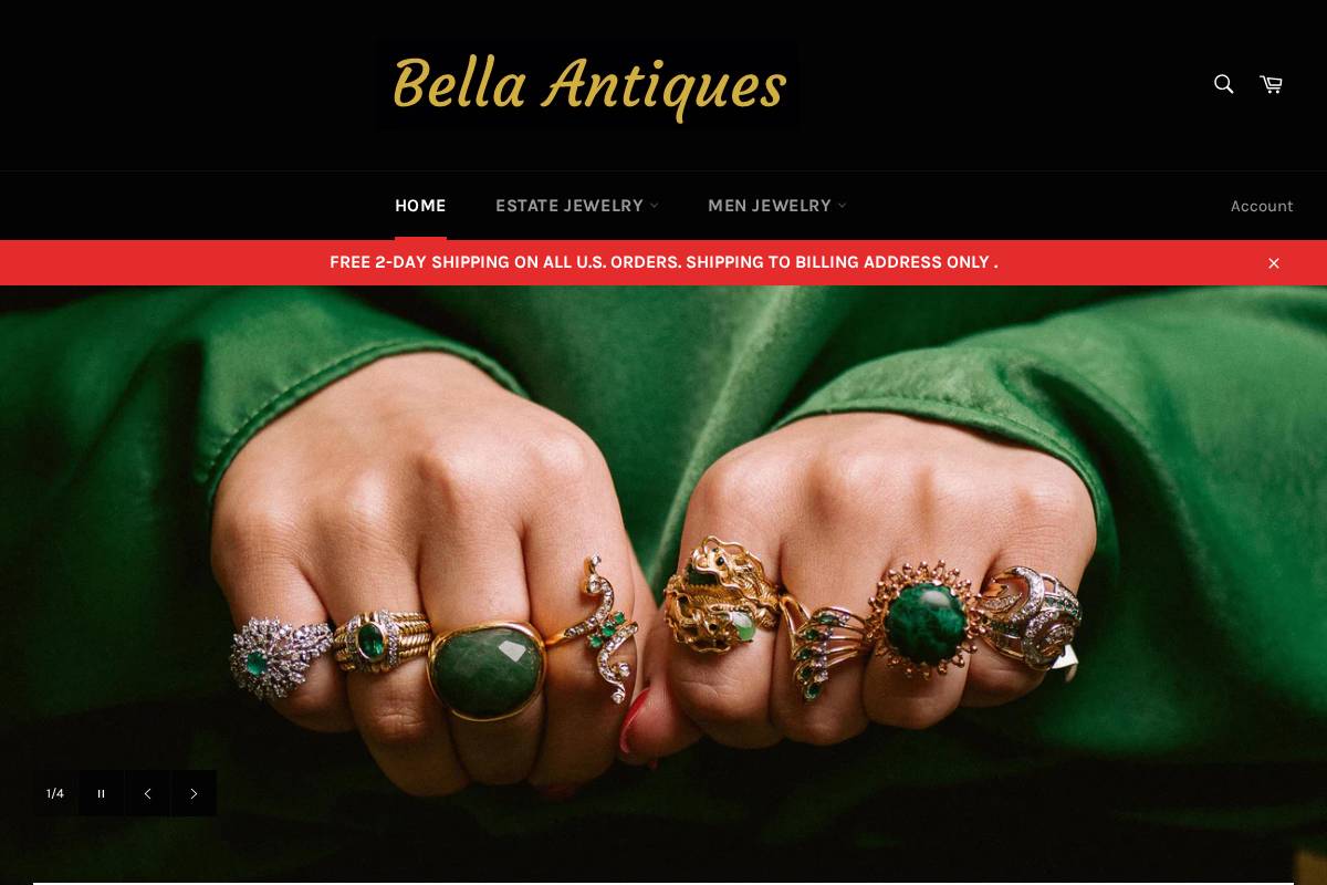 bellaantiquesny.com homepage screenshot