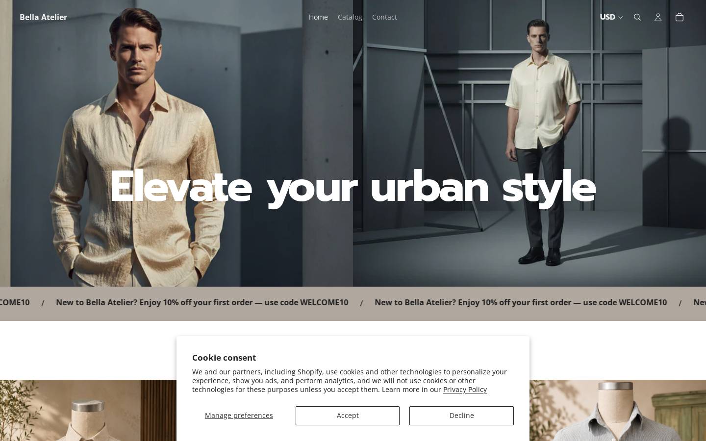 bellaatelier.com homepage screenshot