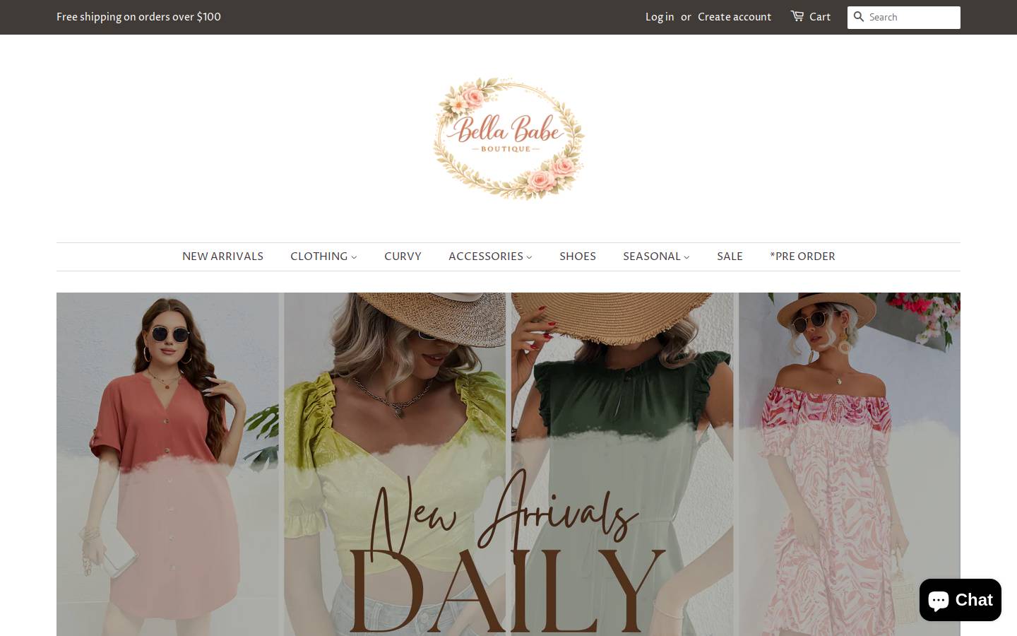 bellababeboutique.com homepage screenshot
