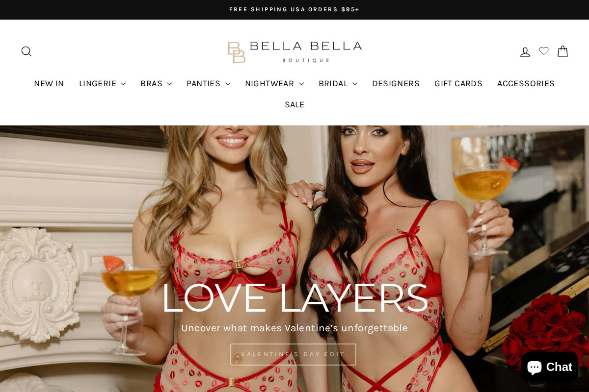 Bella Bella Boutique homepage screenshot