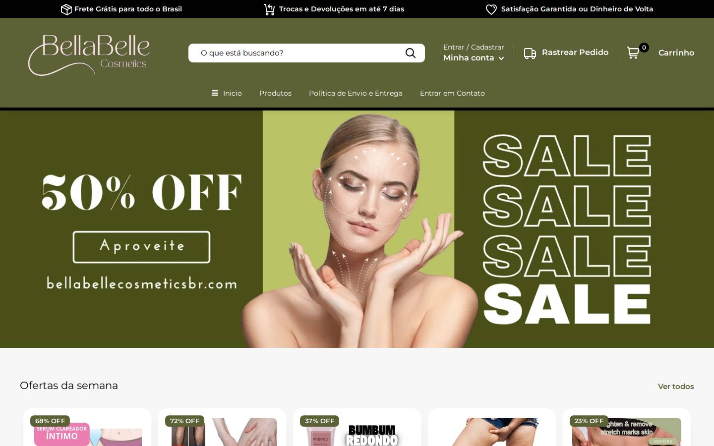 bellabellecosmeticsbr.online homepage screenshot