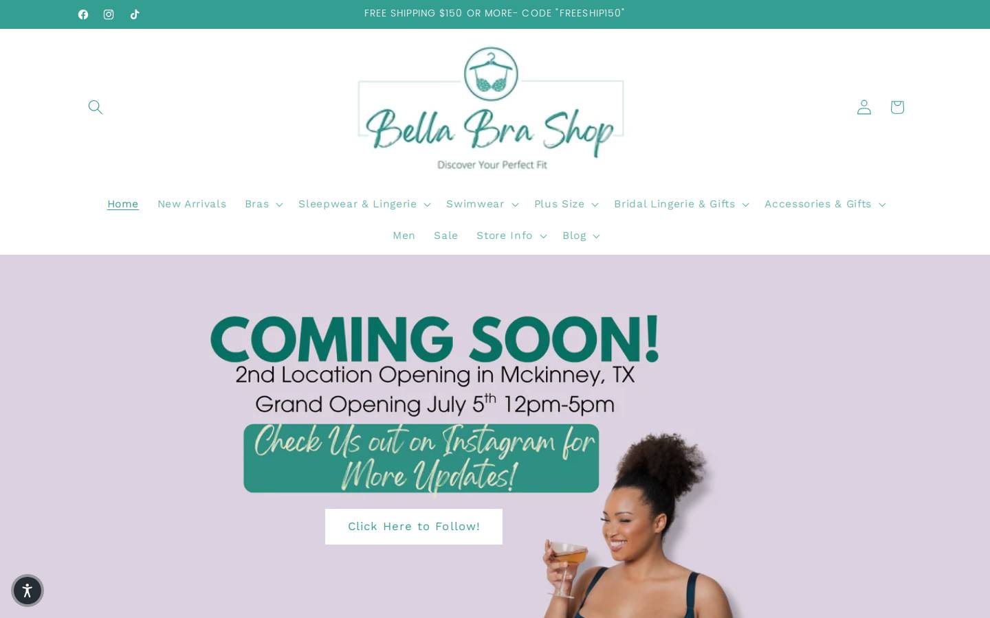 bellabrashop.com homepage screenshot
