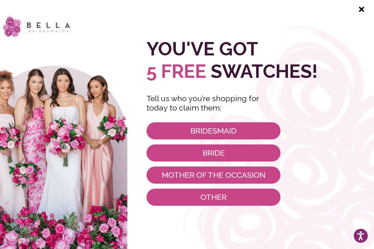 Bella Bridesmaids homepage screenshot