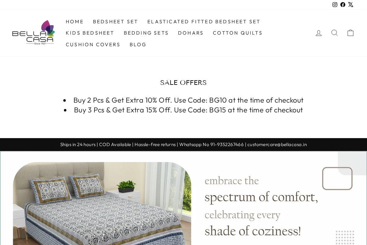 Bella Casa Fashion & Retail Ltd homepage screenshot