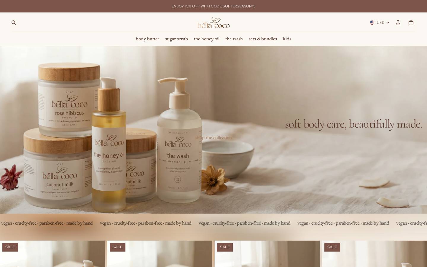 bellacoco.co homepage screenshot